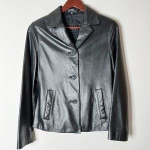 California Beyond Sport 💯 Leather Black Jacket Coat women size Medium